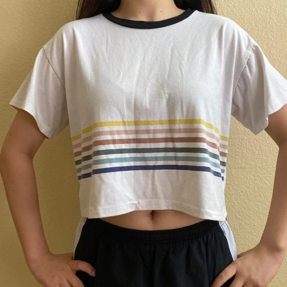 ROMWE striped crop top